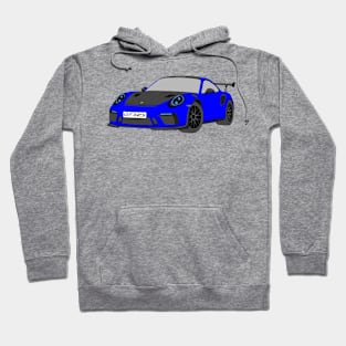 Porsche GT3 RS car selfmade blue Hoodie